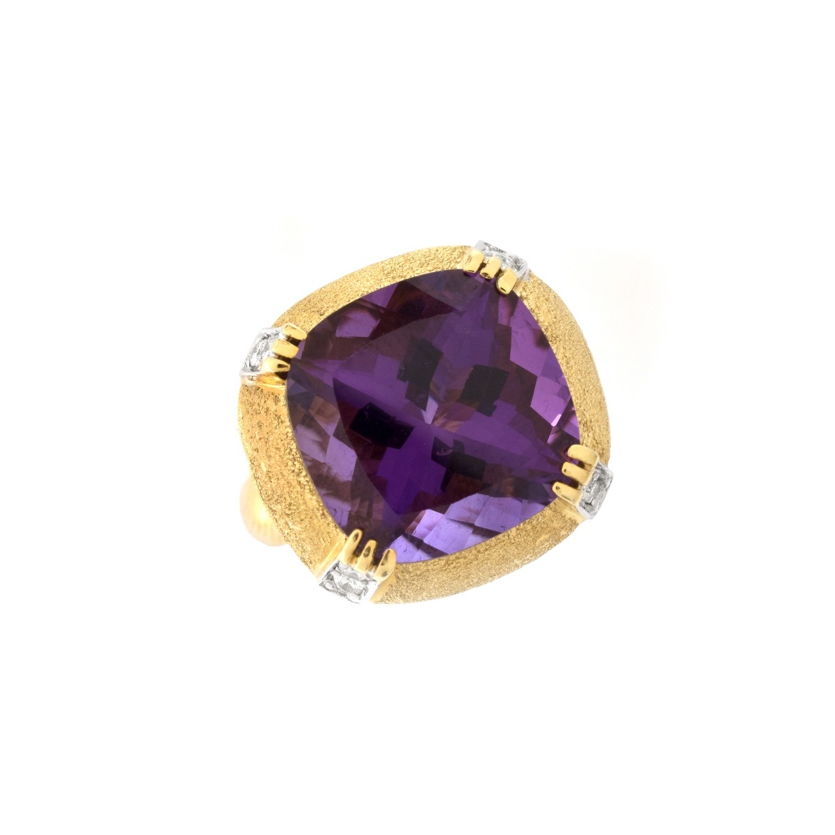 Amethyst, Diamond and 14K Ring