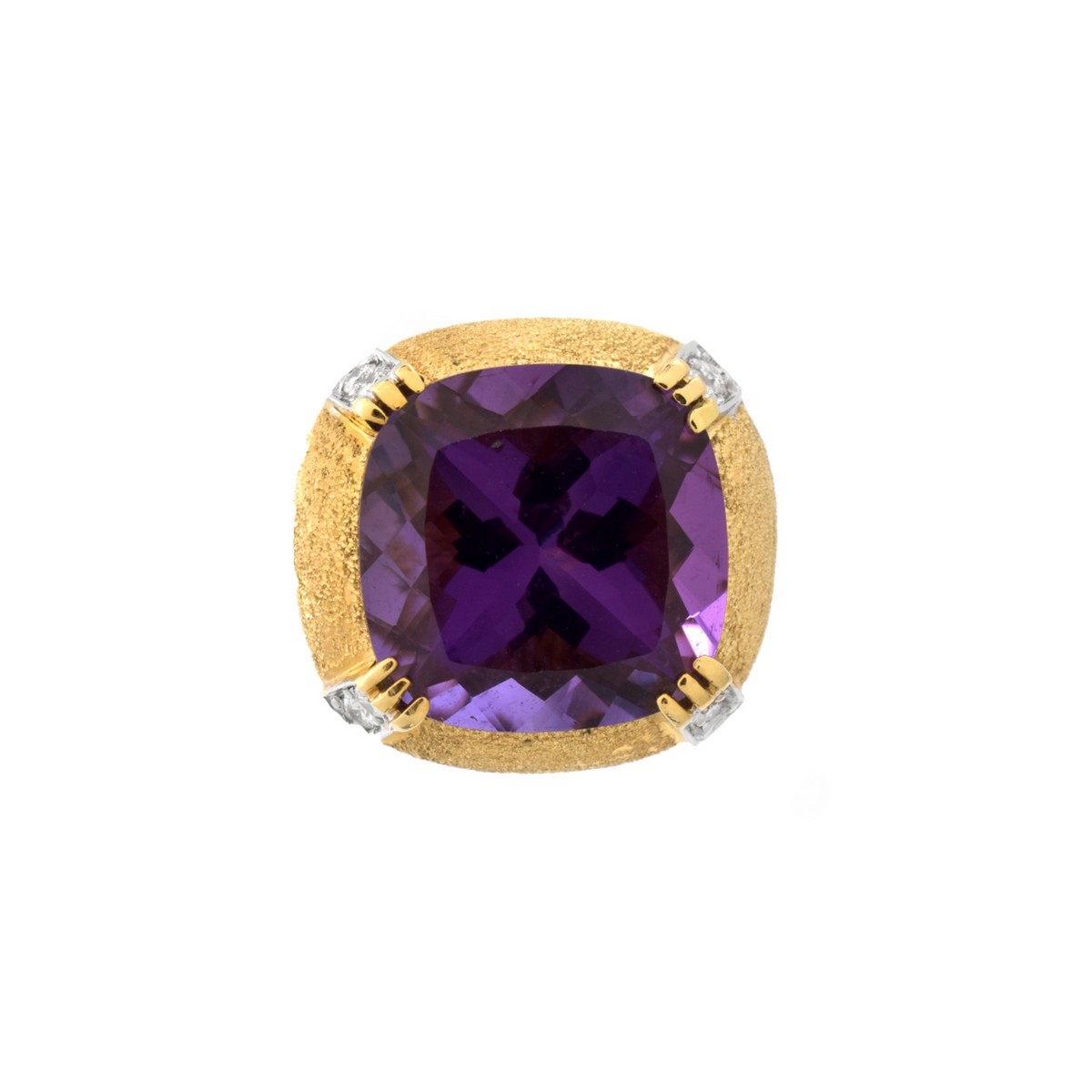 Amethyst, Diamond and 14K Ring