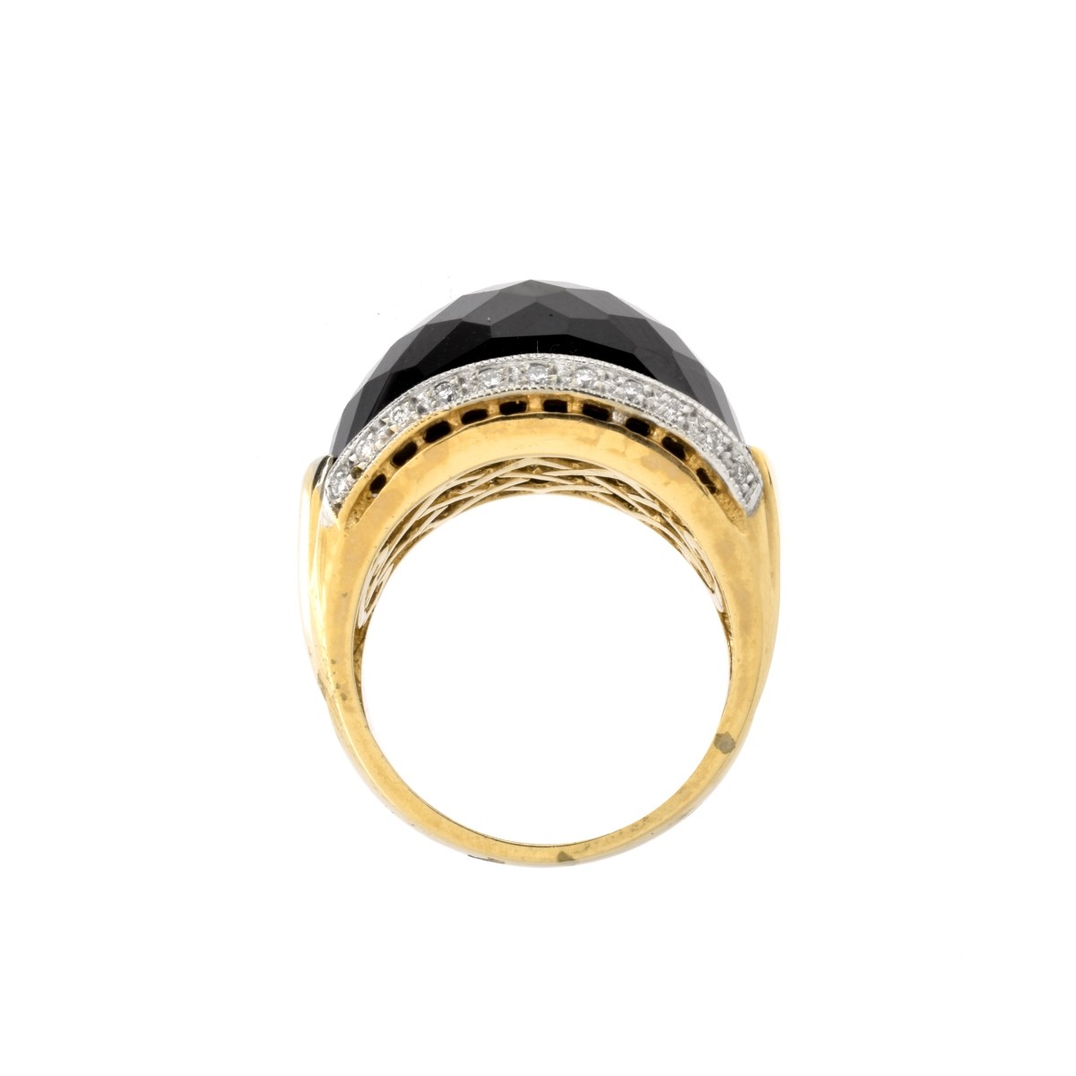 Onyx, Diamond and 14K Ring