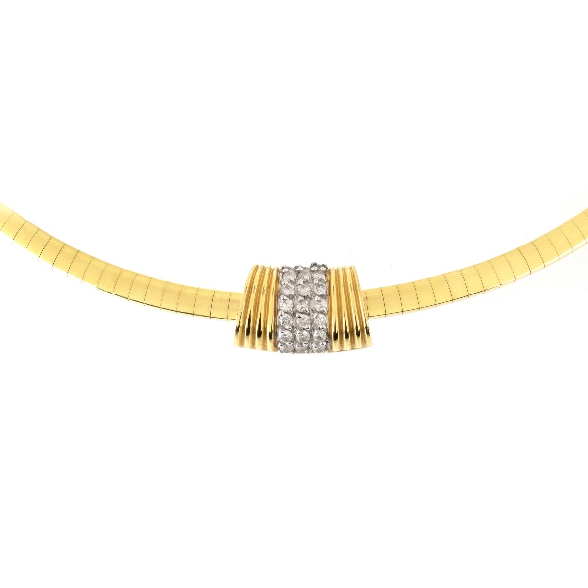 14K and Diamond Omega Necklace