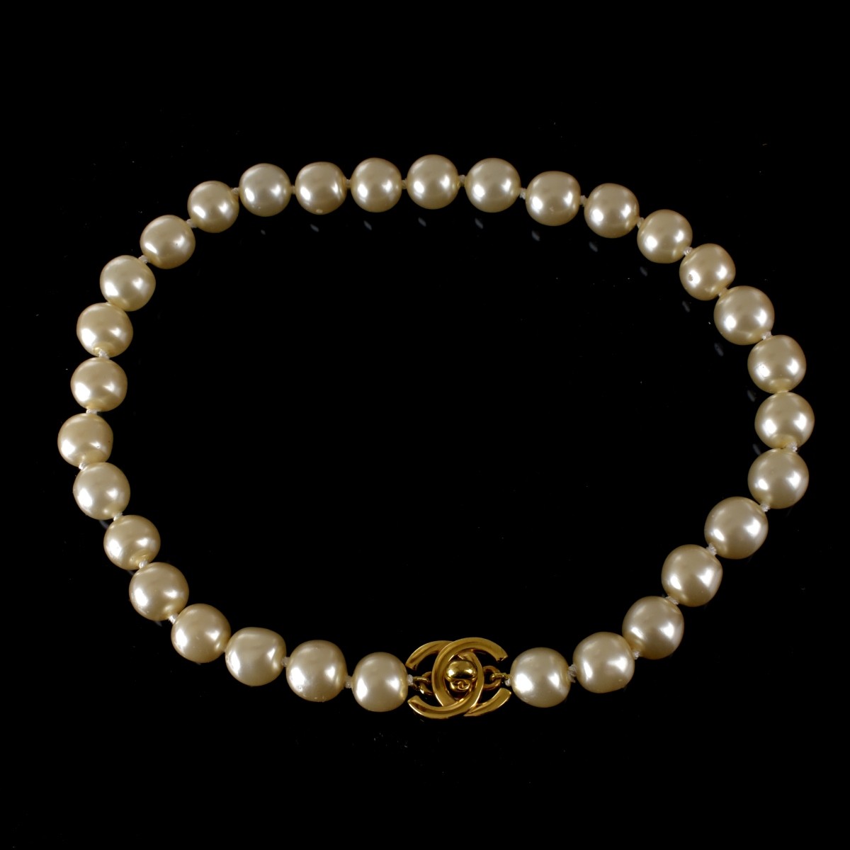 Chanel Logo Pearl Jewelry 3 Pc Set