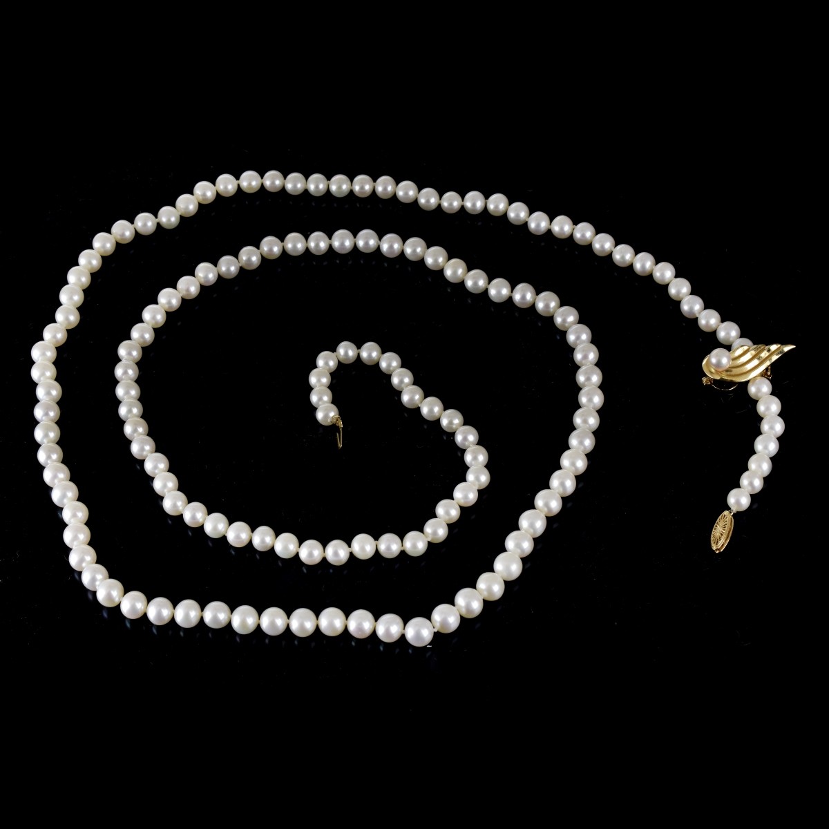 Pearl and 14K Necklace With Enhancer