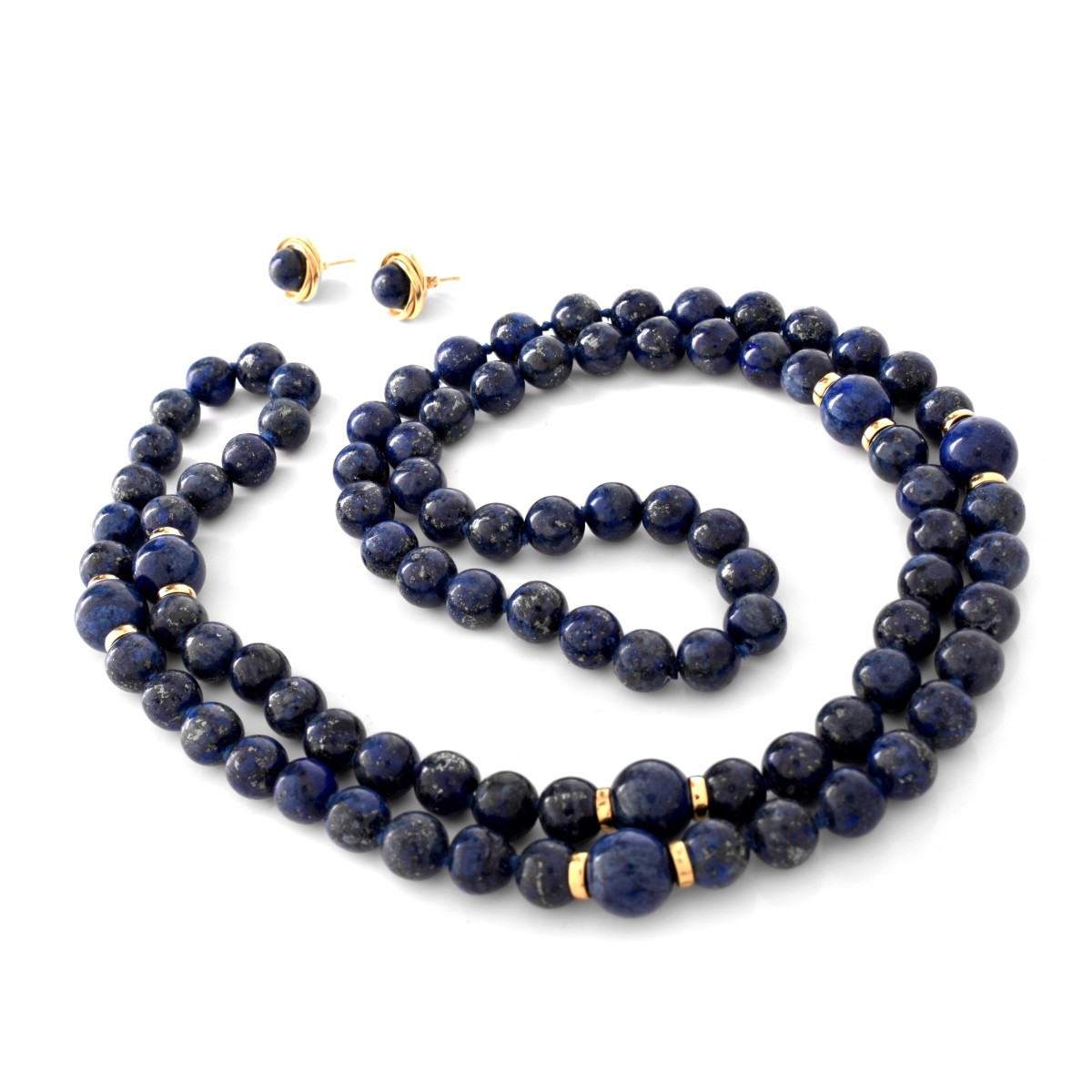 Lapis, 14K Necklace and Earrings