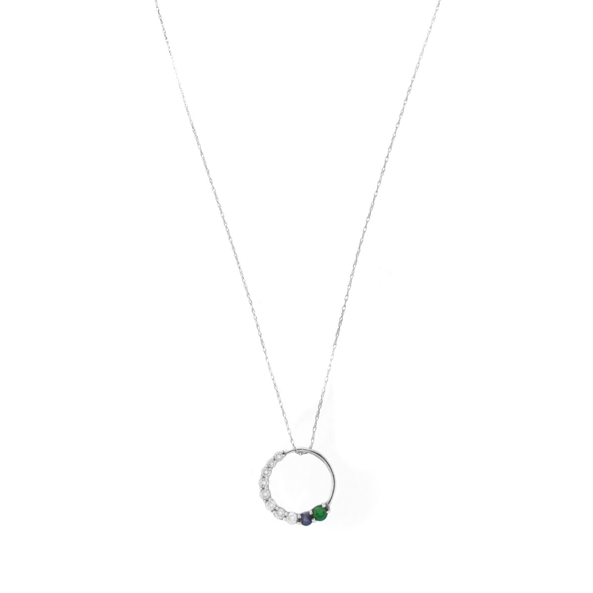 Diamond, Gemstone and 14K Pendant Necklace