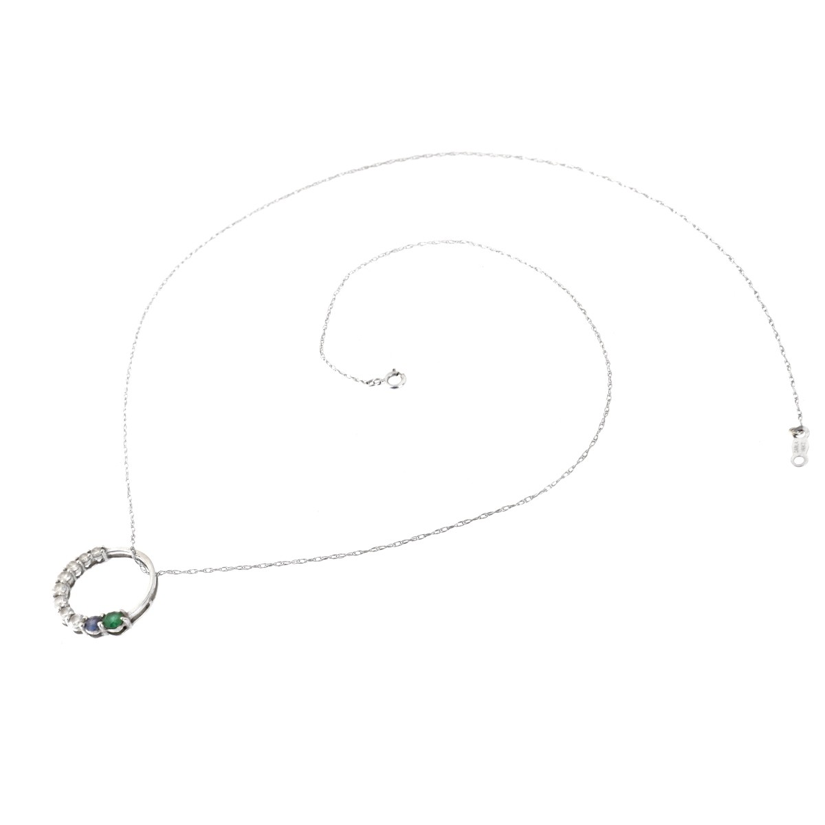 Diamond, Gemstone and 14K Pendant Necklace