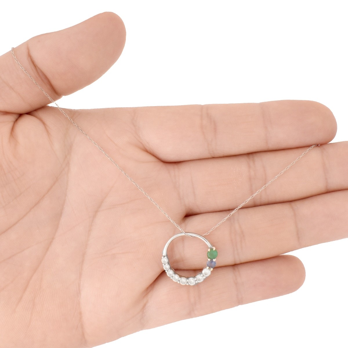 Diamond, Gemstone and 14K Pendant Necklace