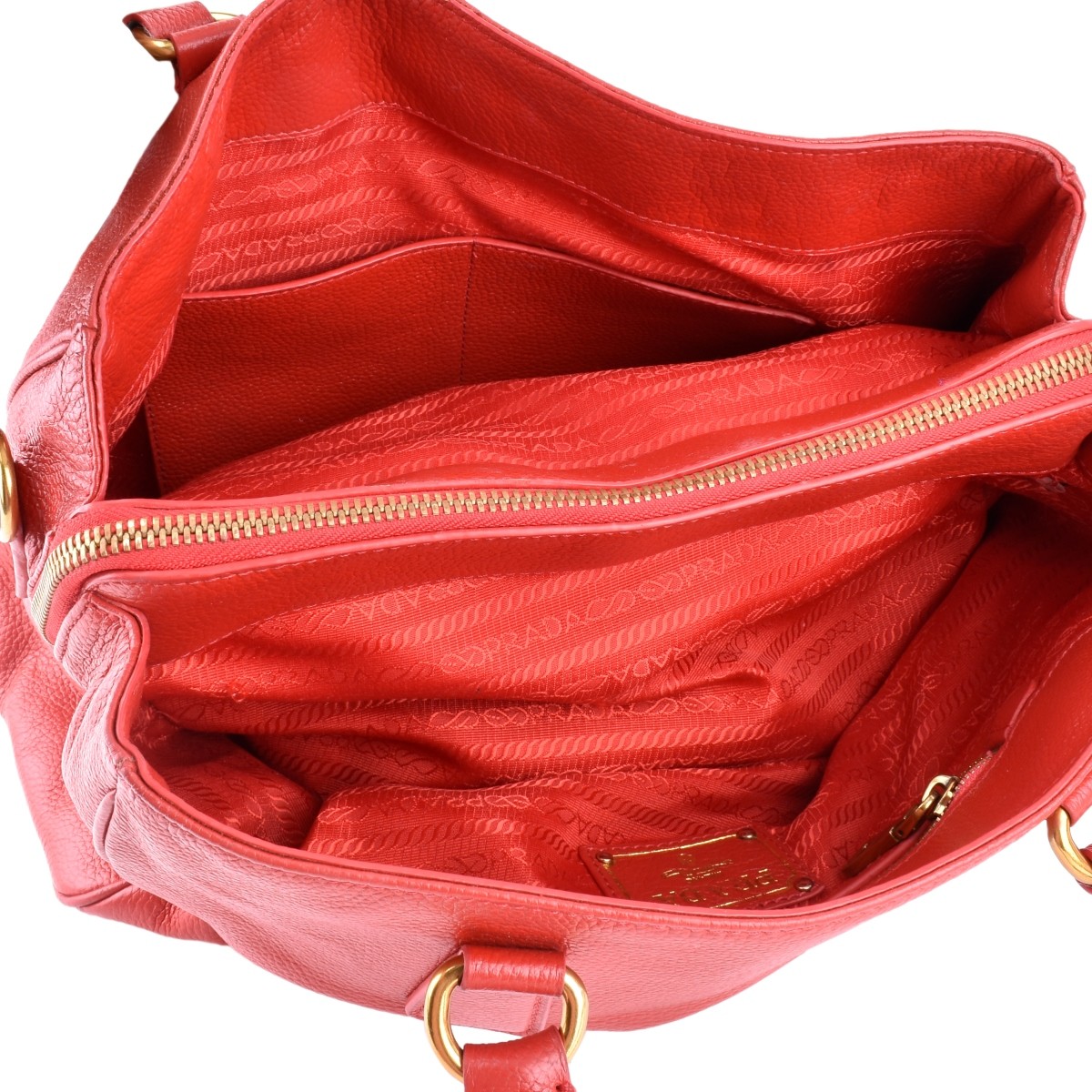 Prada Red Leather Shoulder Bag