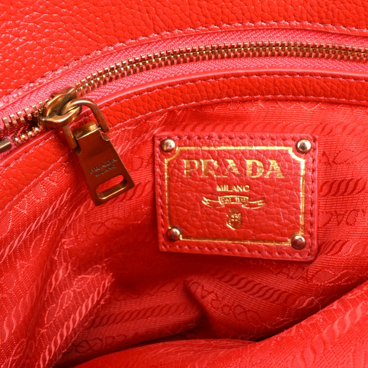 Prada Red Leather Shoulder Bag