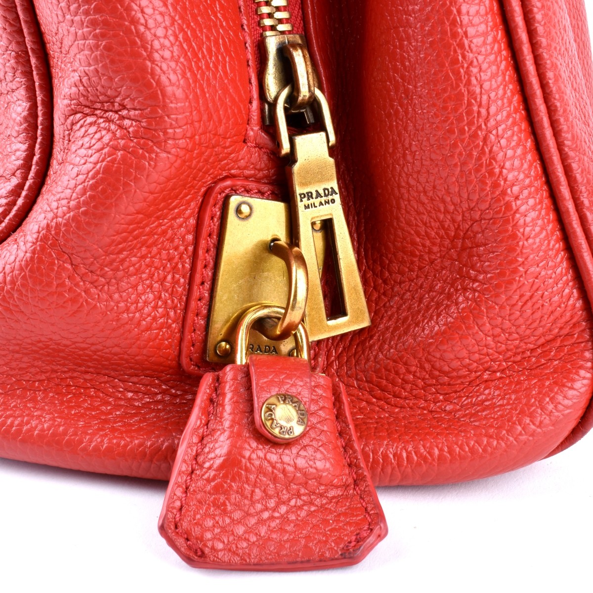 Prada Red Leather Shoulder Bag