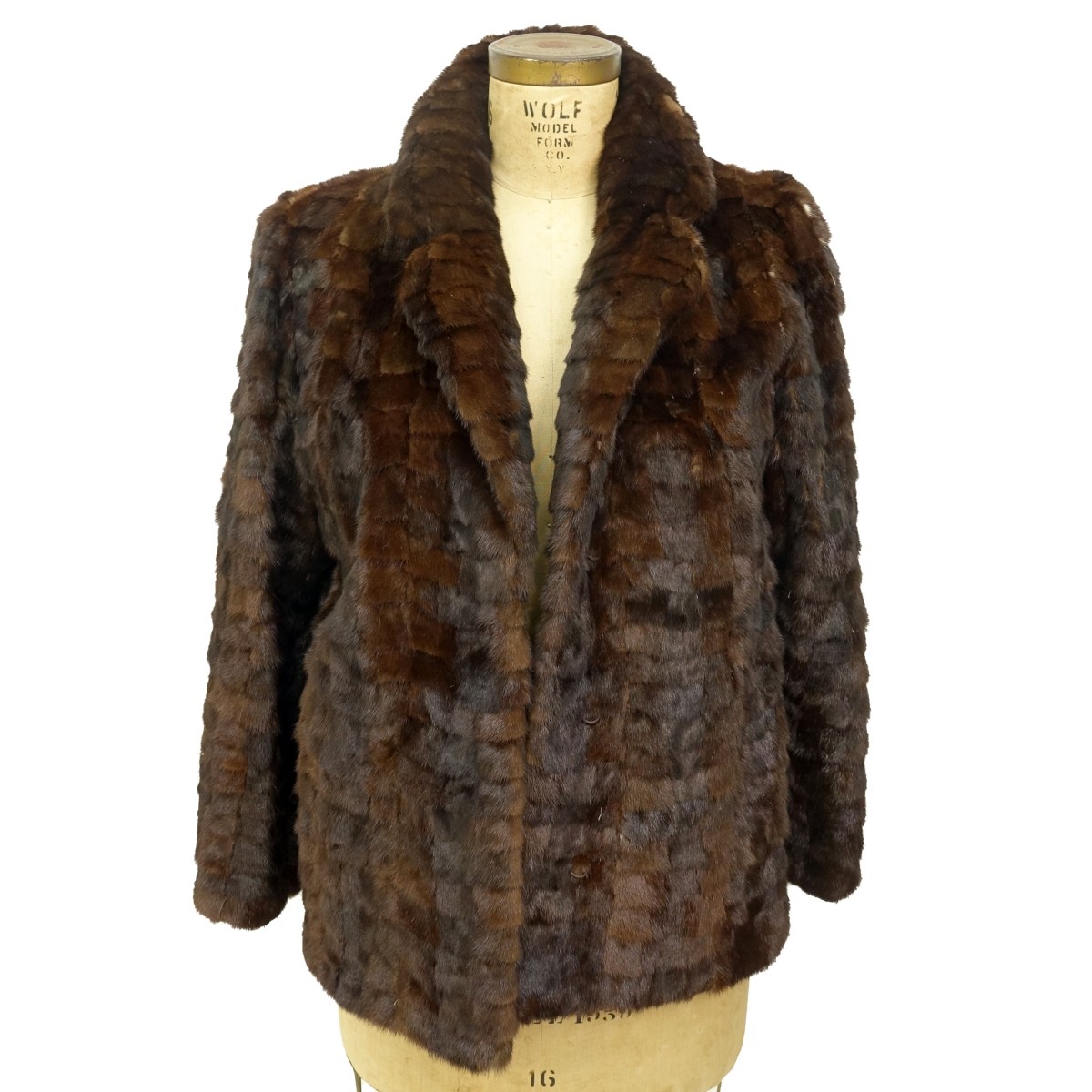 Vintage Brown Mink Paw Fur Coat