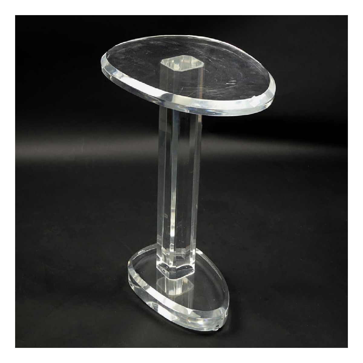 Mid Century Lucite Pedestal Table