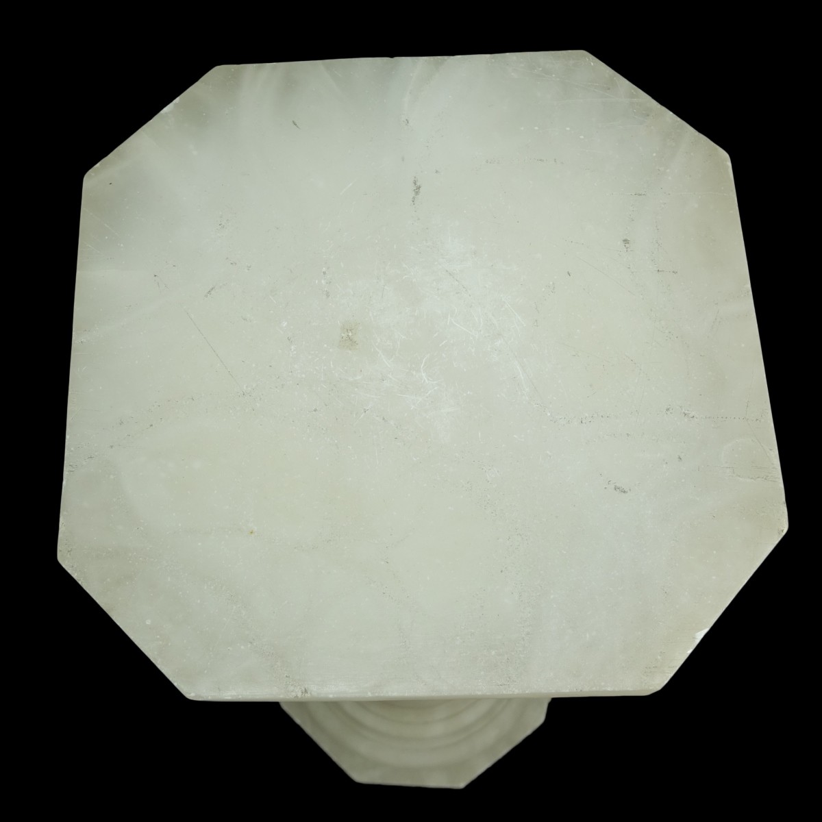 Alabaster Pedestal with Grape Leaf