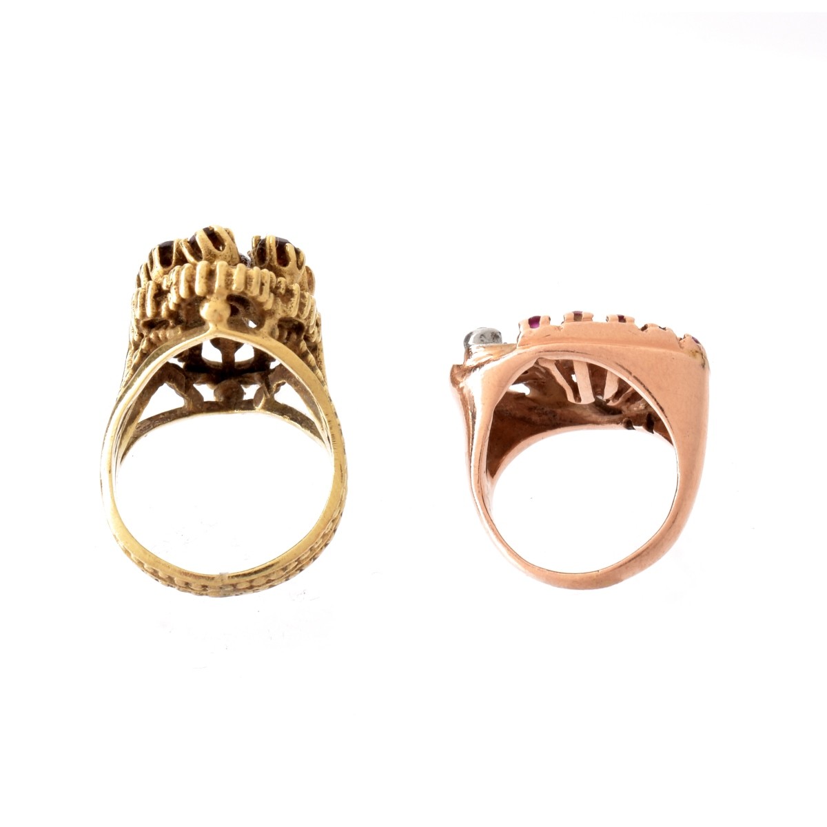 Two 14K and Gemstone Rings