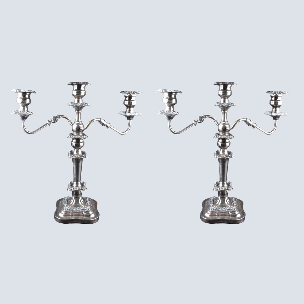 Pair Silver Plated Candelabra