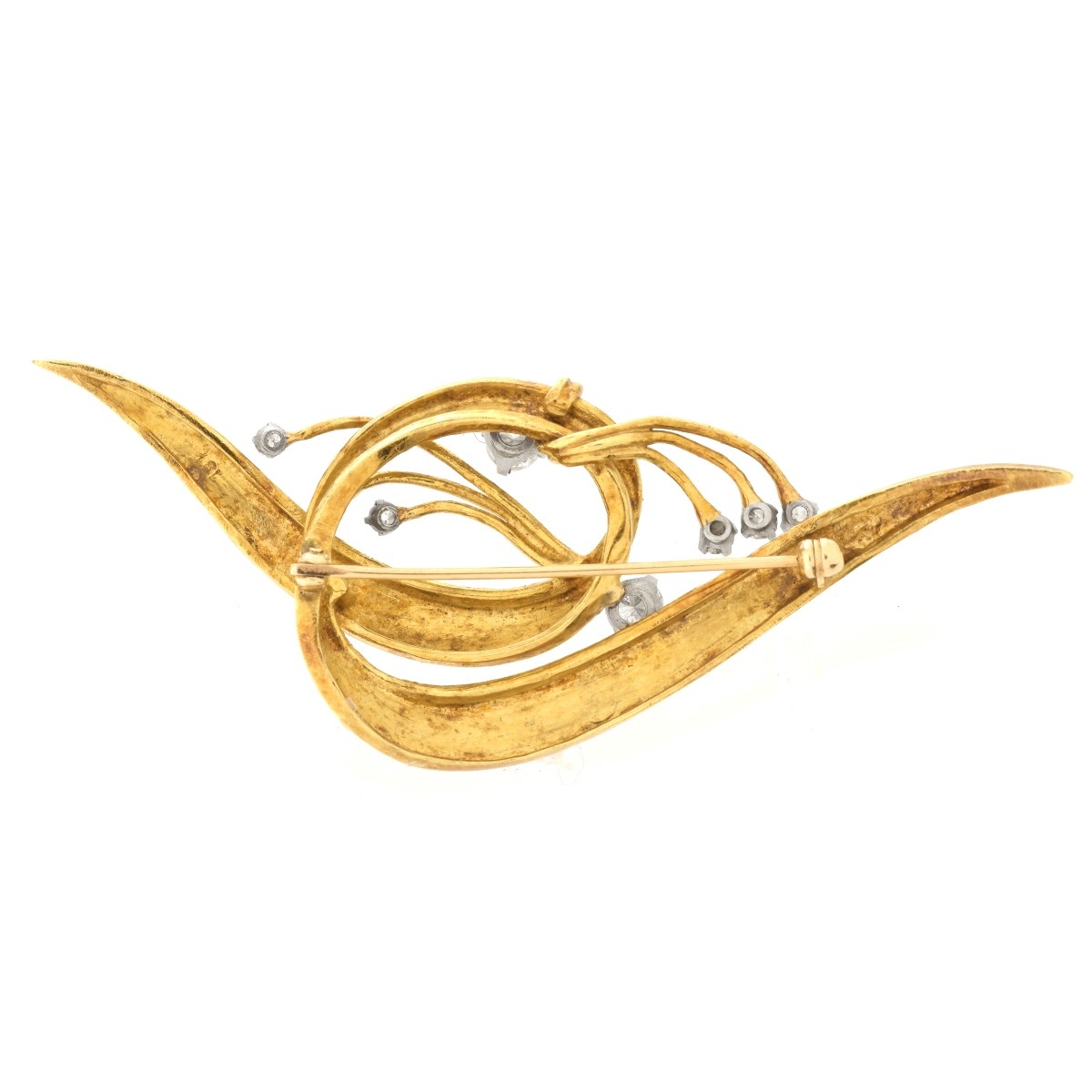 Retro Diamond and 18K Brooch