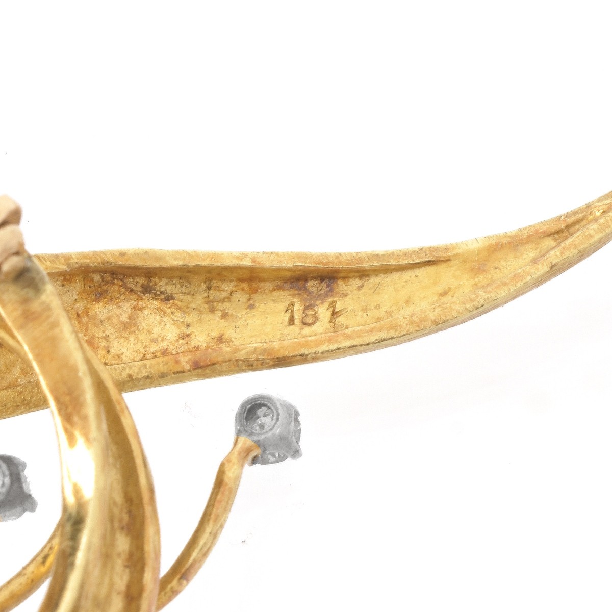 Retro Diamond and 18K Brooch