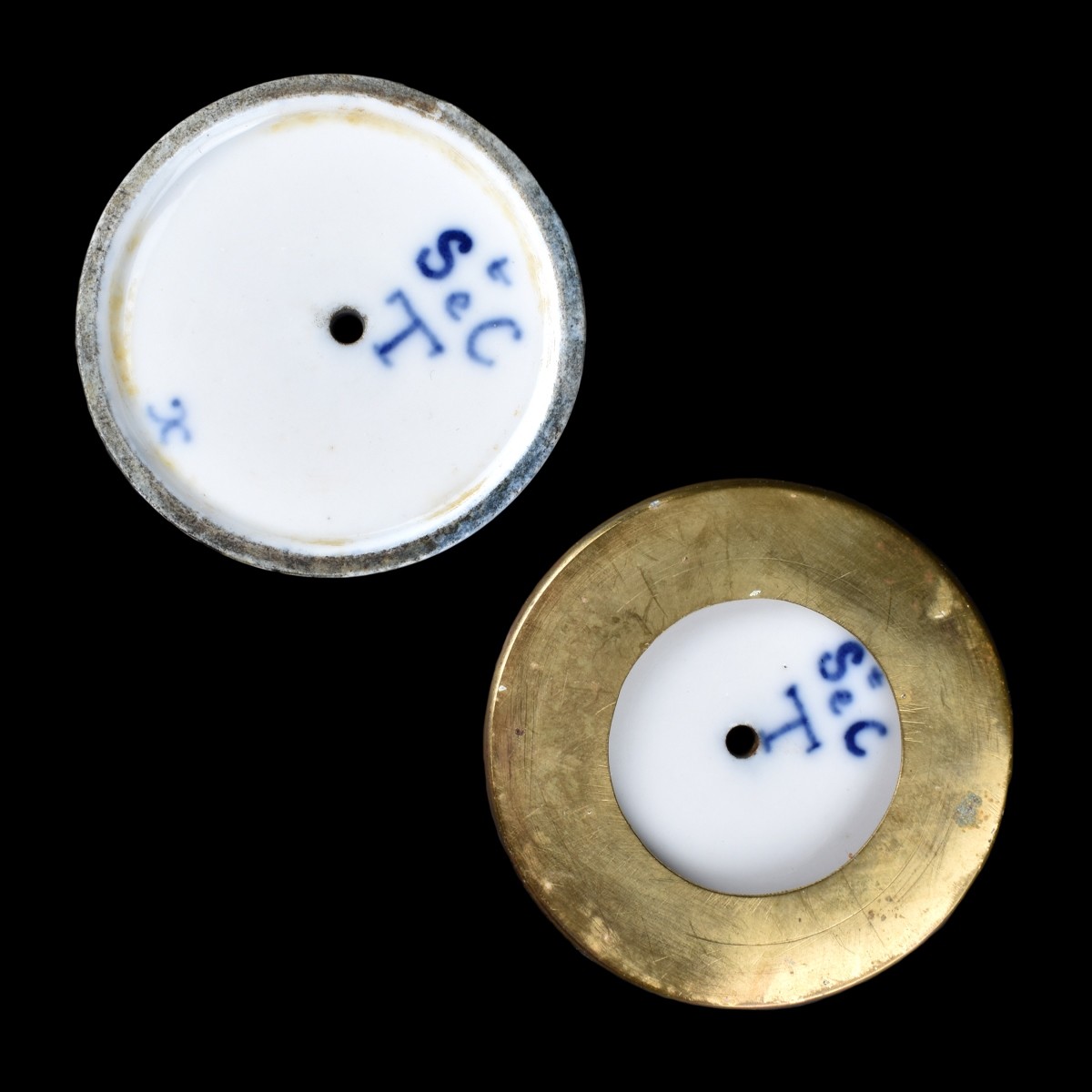 French Saint-Cloud Porcelain Pommade Pots