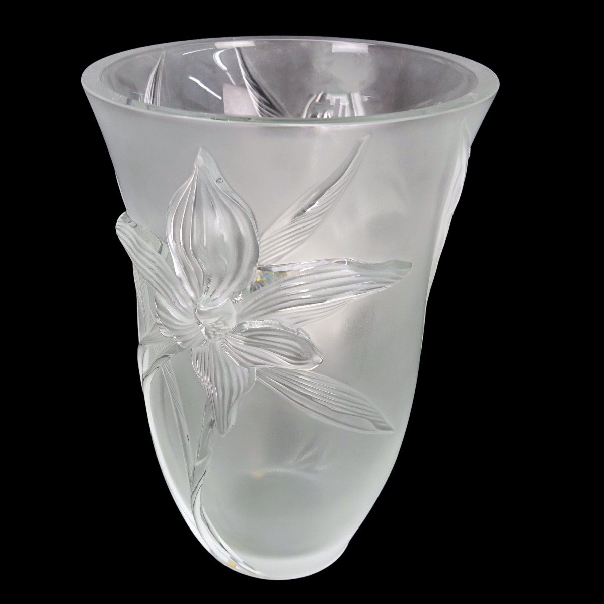 Lalique Iris Crystal Vase
