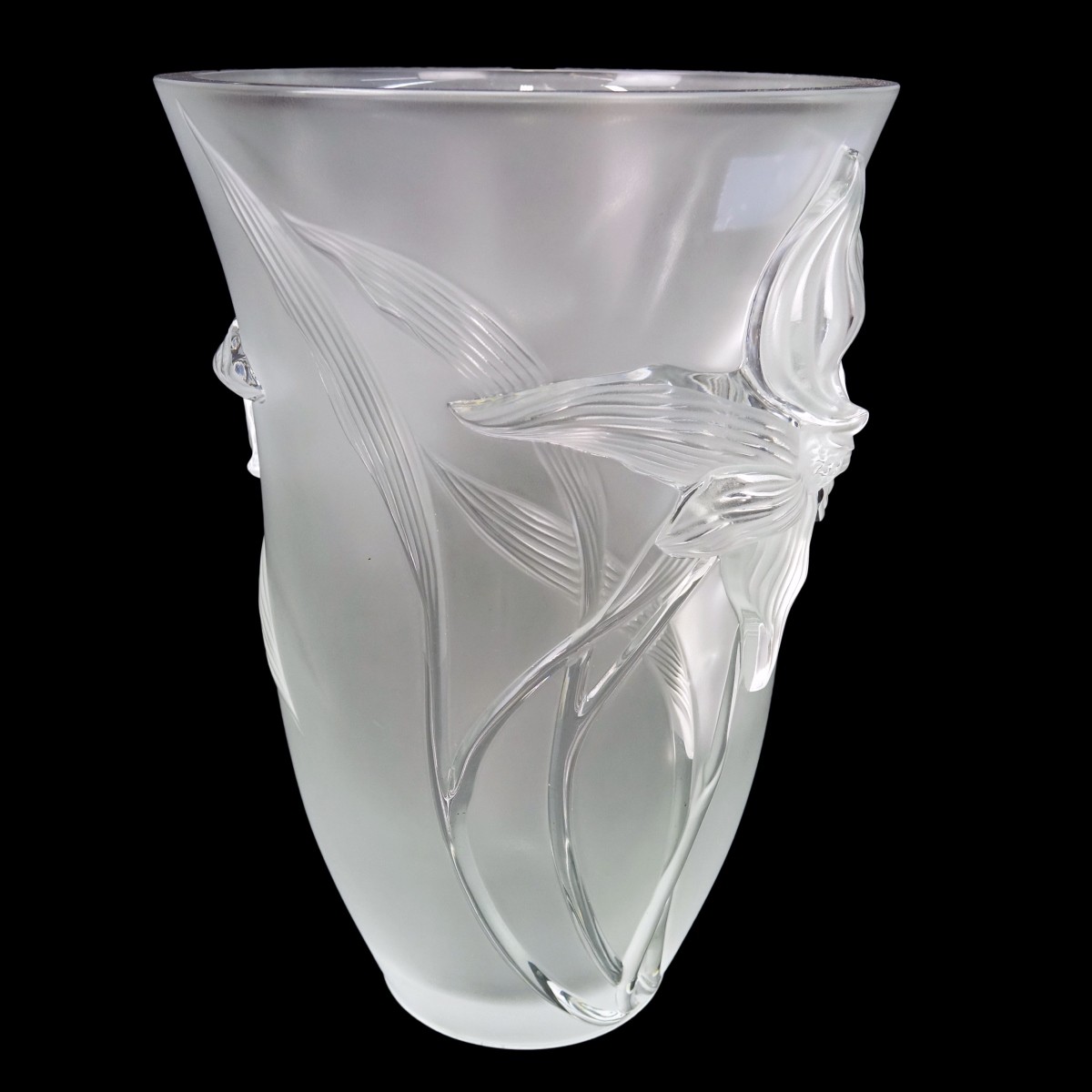 Lalique Iris Crystal Vase