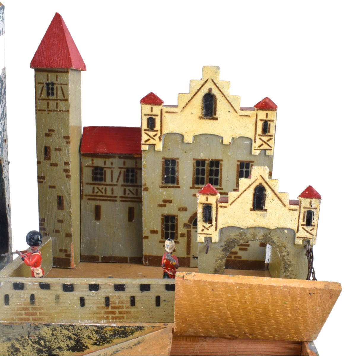 White Metal Toy Soldiers with Castle 45 Soldiers