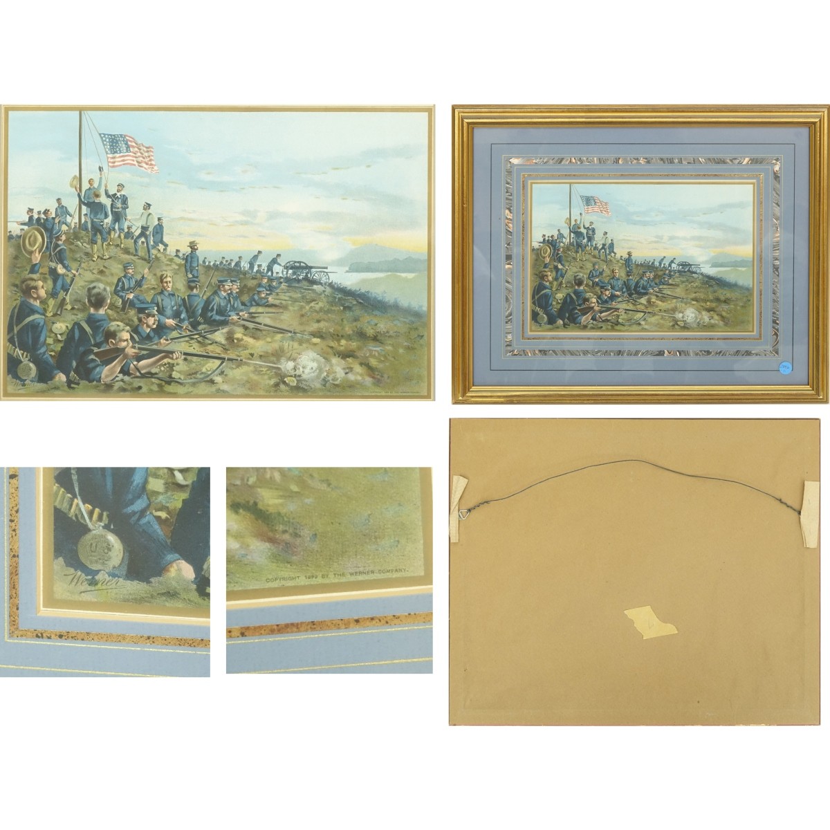 Eight Werner Co. Civil War Military Chromo litho's