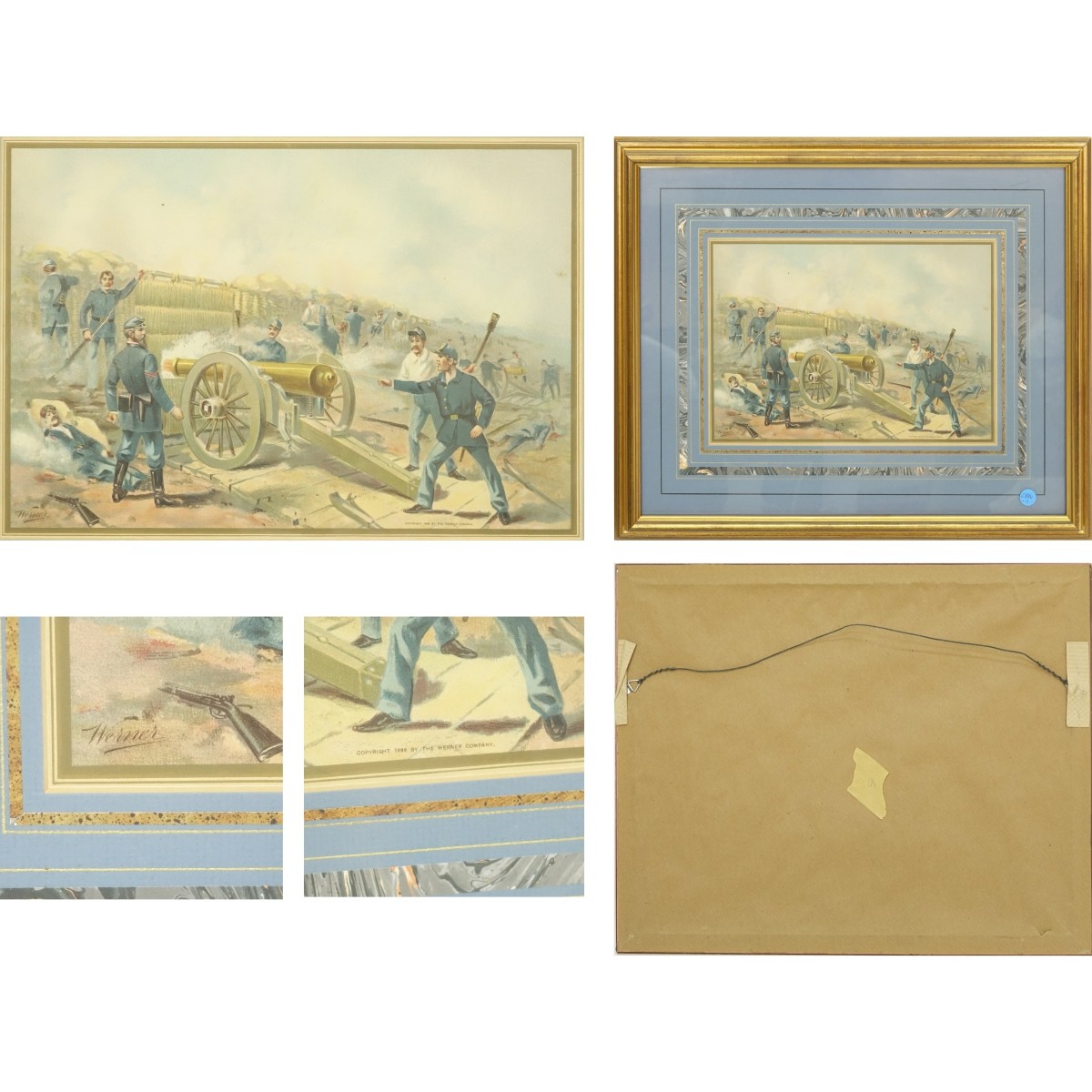 Eight Werner Co. Civil War Military Chromo litho's