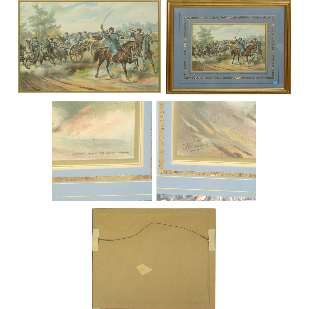 Eight Werner Co. Civil War Military Chromo litho's