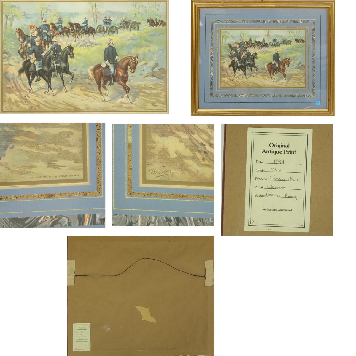 Eight Werner Co. Civil War Military Chromo litho's