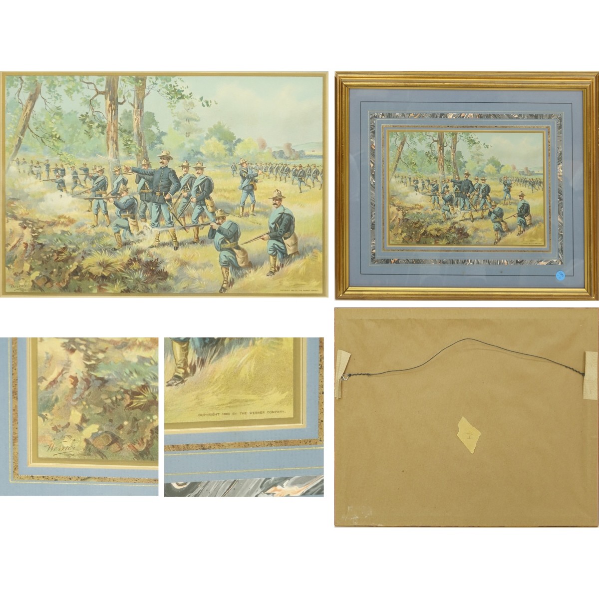 Eight Werner Co. Civil War Military Chromo litho's