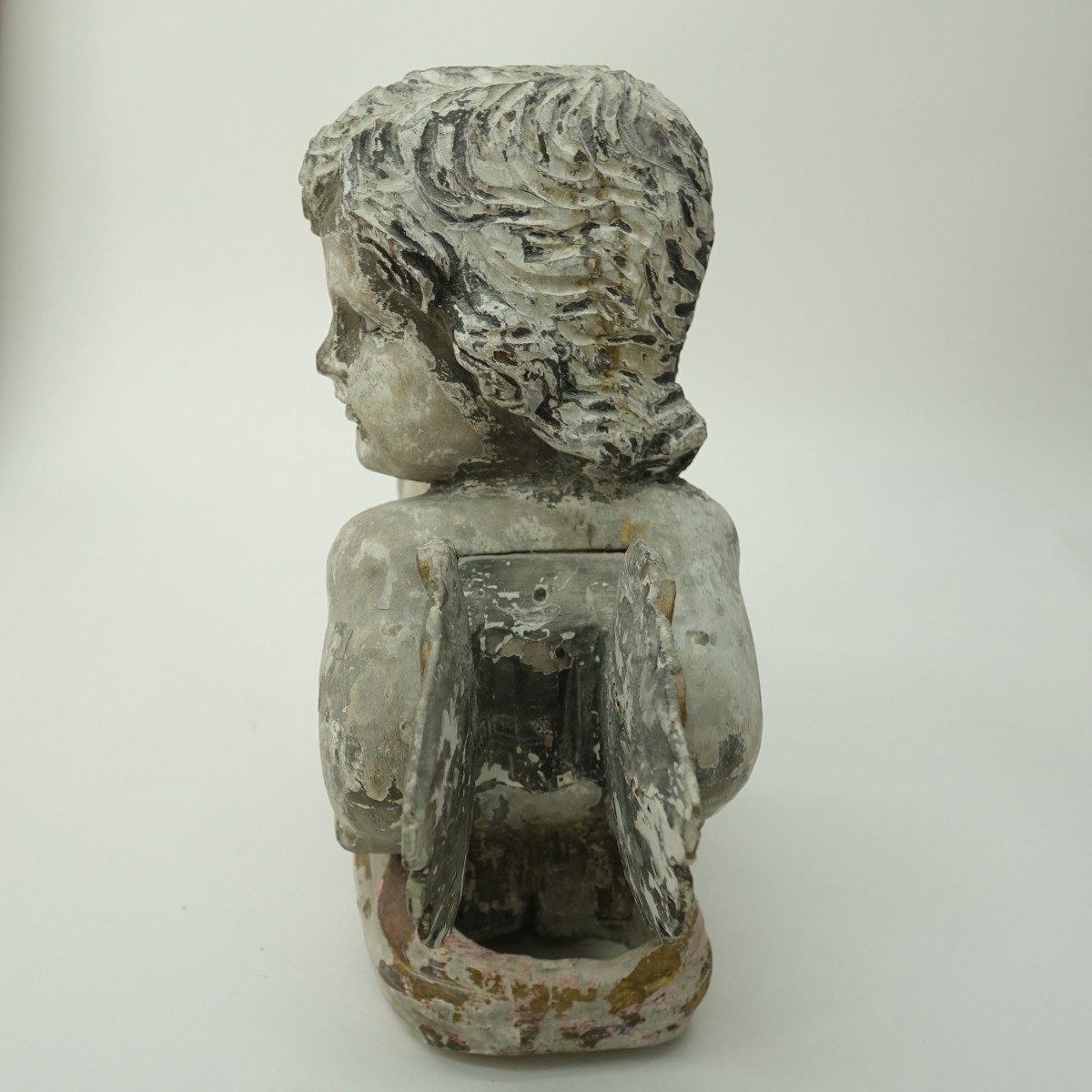 Antique Wood Carved Cherub