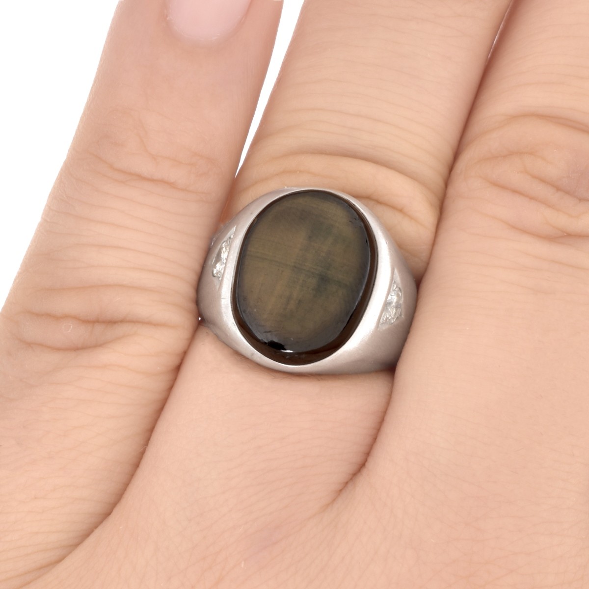 Black Star Sapphire and 14K Ring