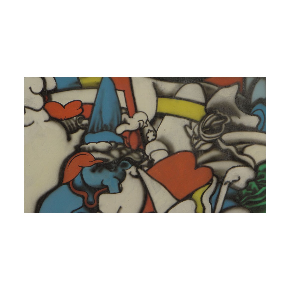 Lg Grafitti Airbrush on Canvas Sign John H 1974