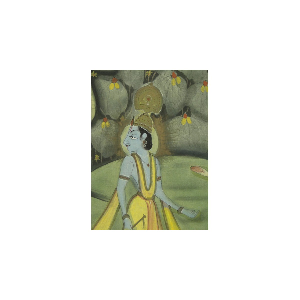 20C Indian Painting on Cotton Fabric Krishna