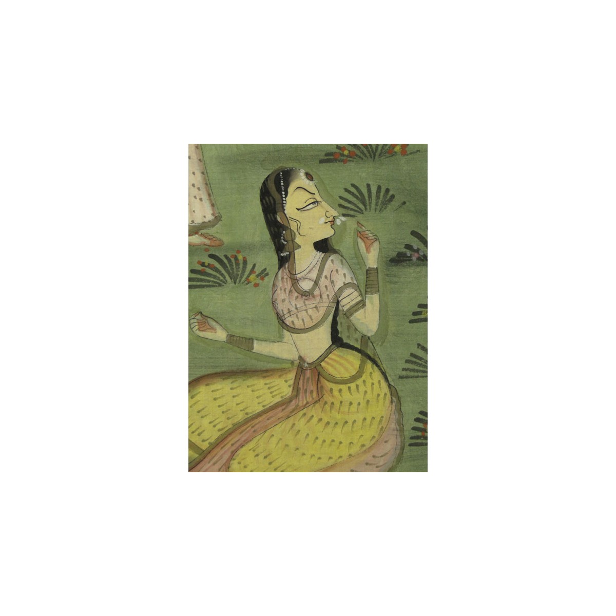 20C Indian Painting on Cotton Fabric Krishna