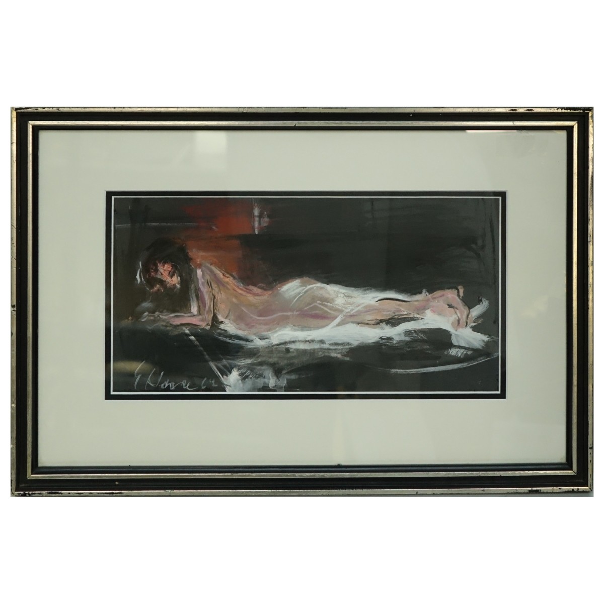 Gouache On Paper Reclining Nude
