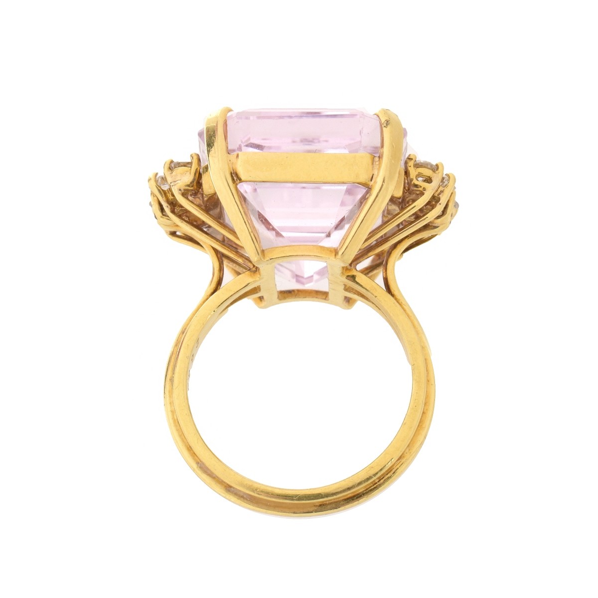 Kunzite, Diamond and18K Ring