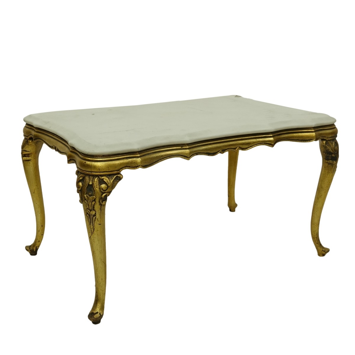 Italian Giltwood Marble Top Coffee Table