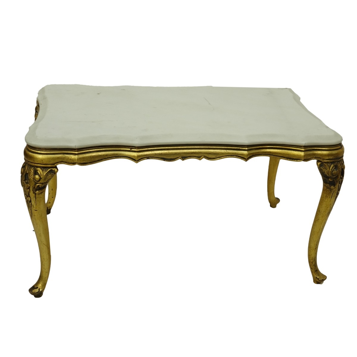 Italian Giltwood Marble Top Coffee Table