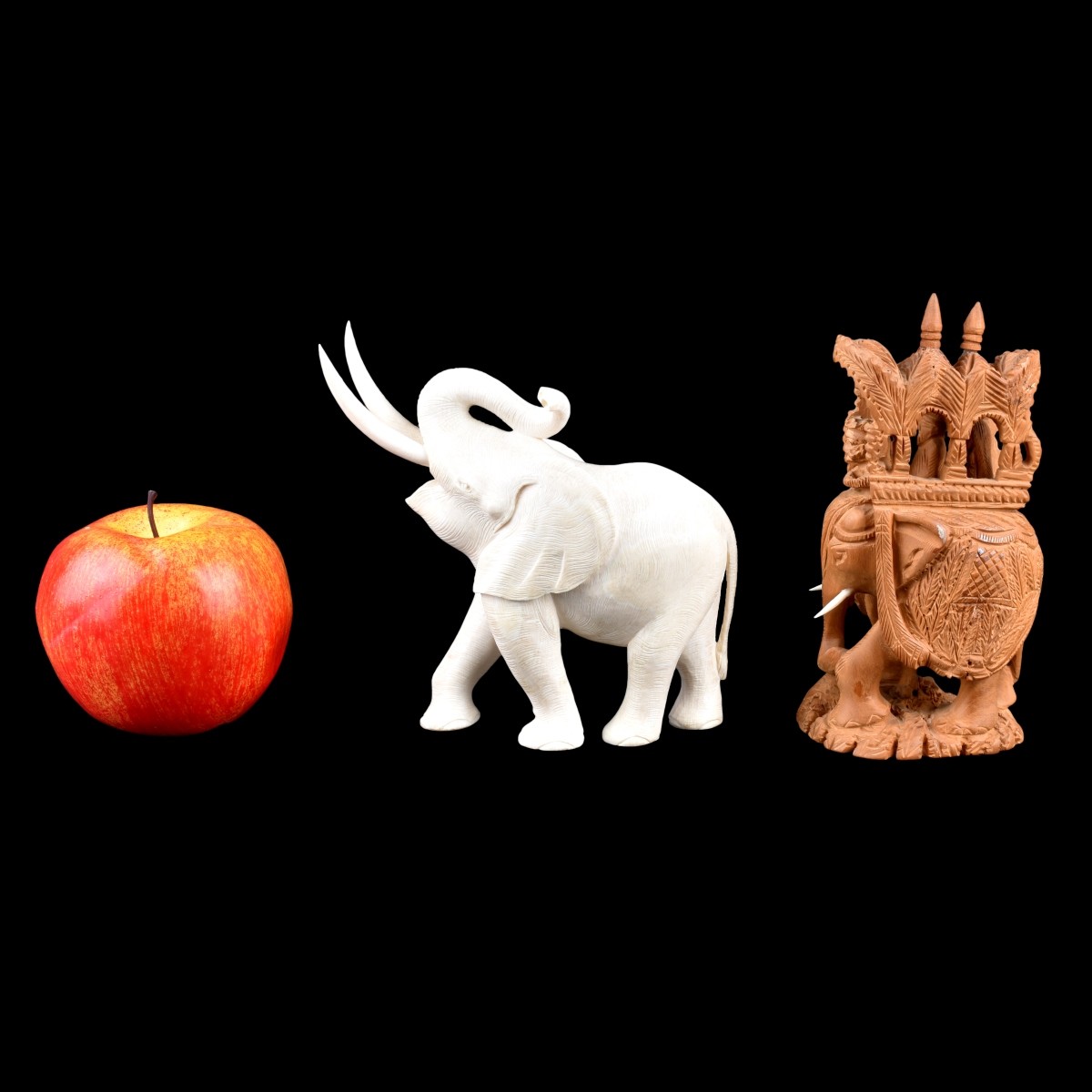 Two Carved Elephants