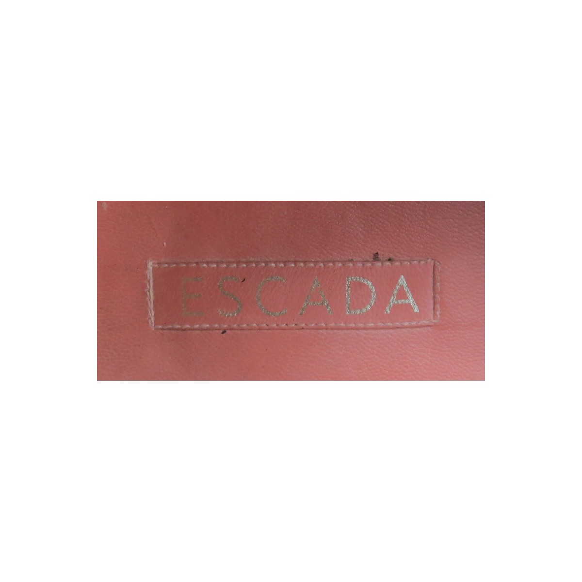 Pair Escada Peach /Salmon Stacked Heel Loafers