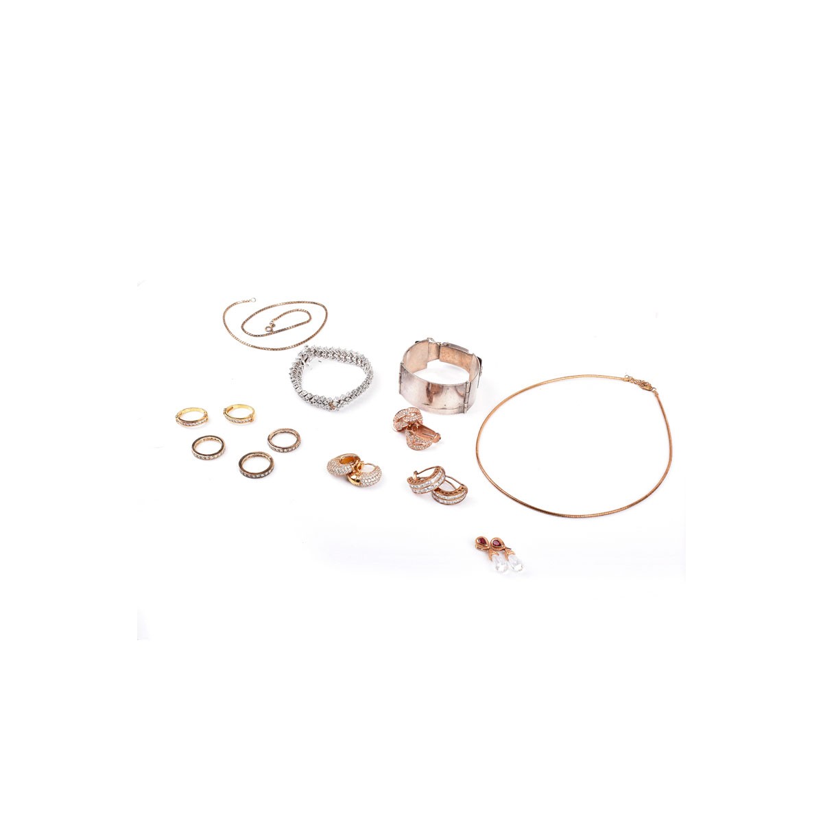 Collection of Sterling Silver Jewelry Including Fa