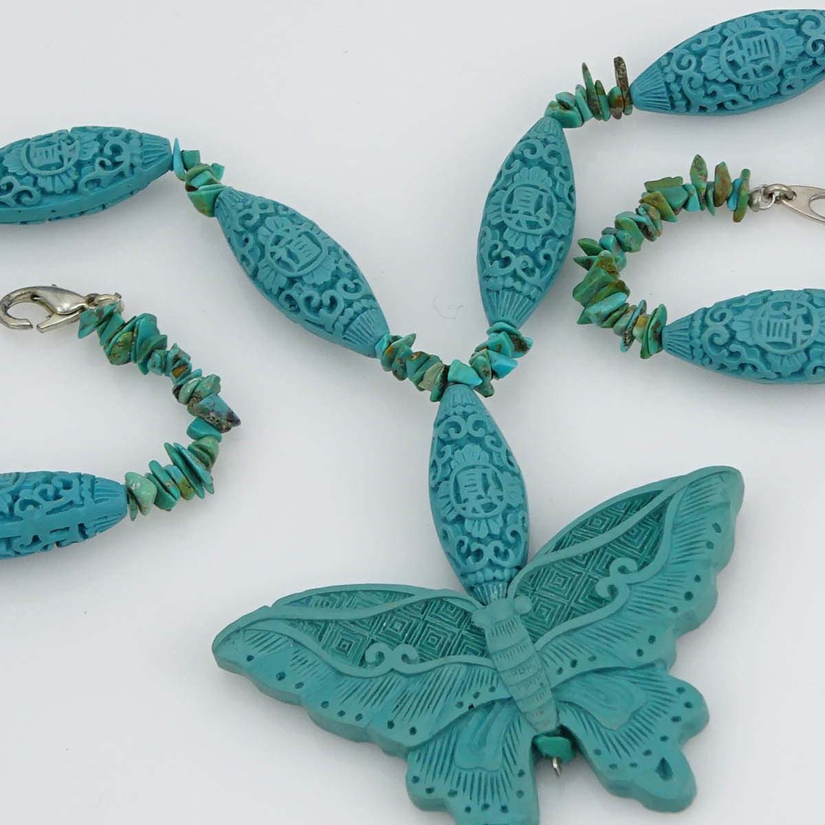 Vintage Chinese Turquoise Bead and Decorative Faux