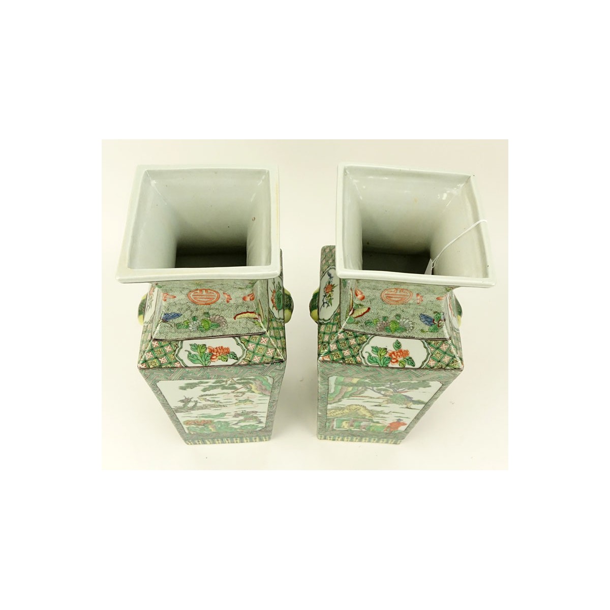 Pr 20C Chinese Vases Export Porcelain Famille Vert