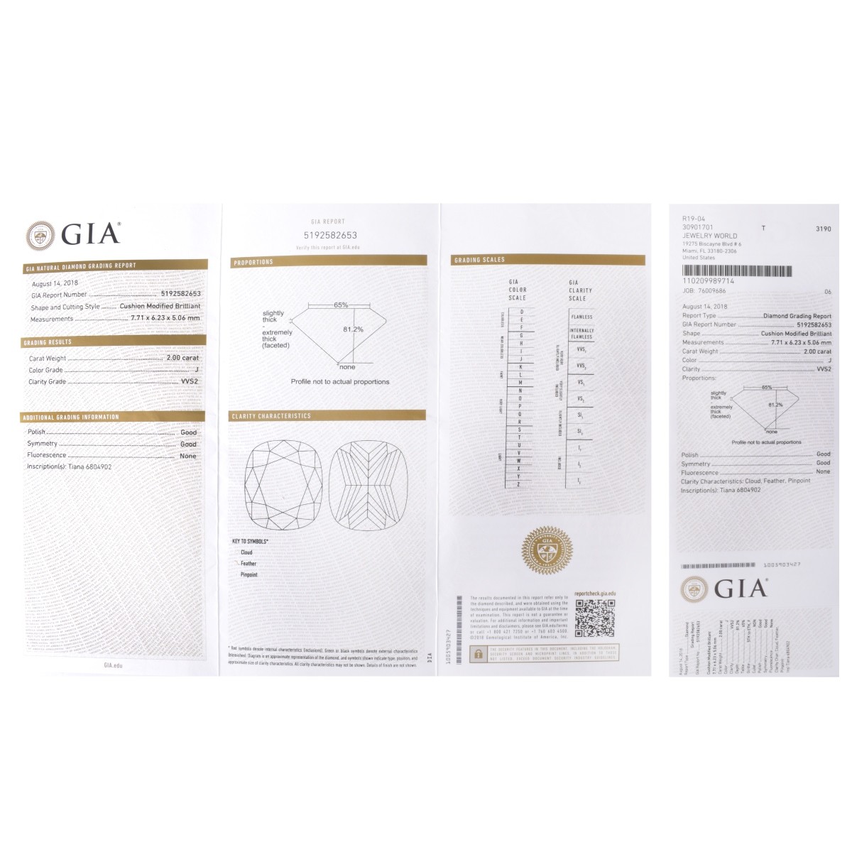 GIA 2.0ct Diamond and 18K Engagement Ring