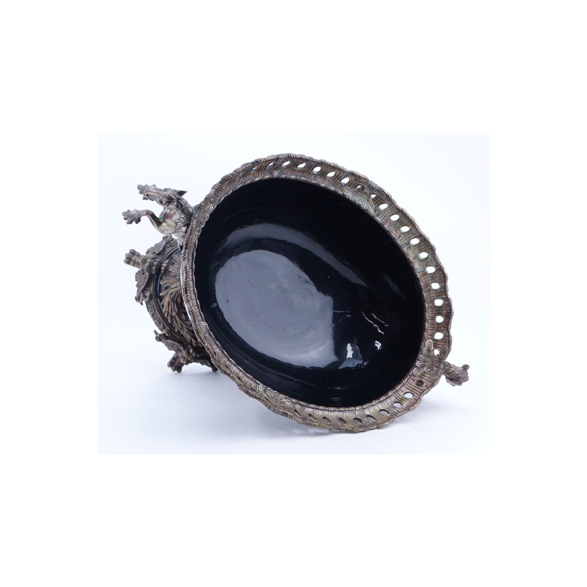Large Modern Empire Style Bronze Mounted Porcelain