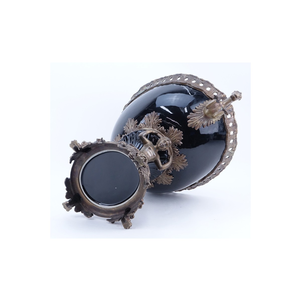 Large Modern Empire Style Bronze Mounted Porcelain