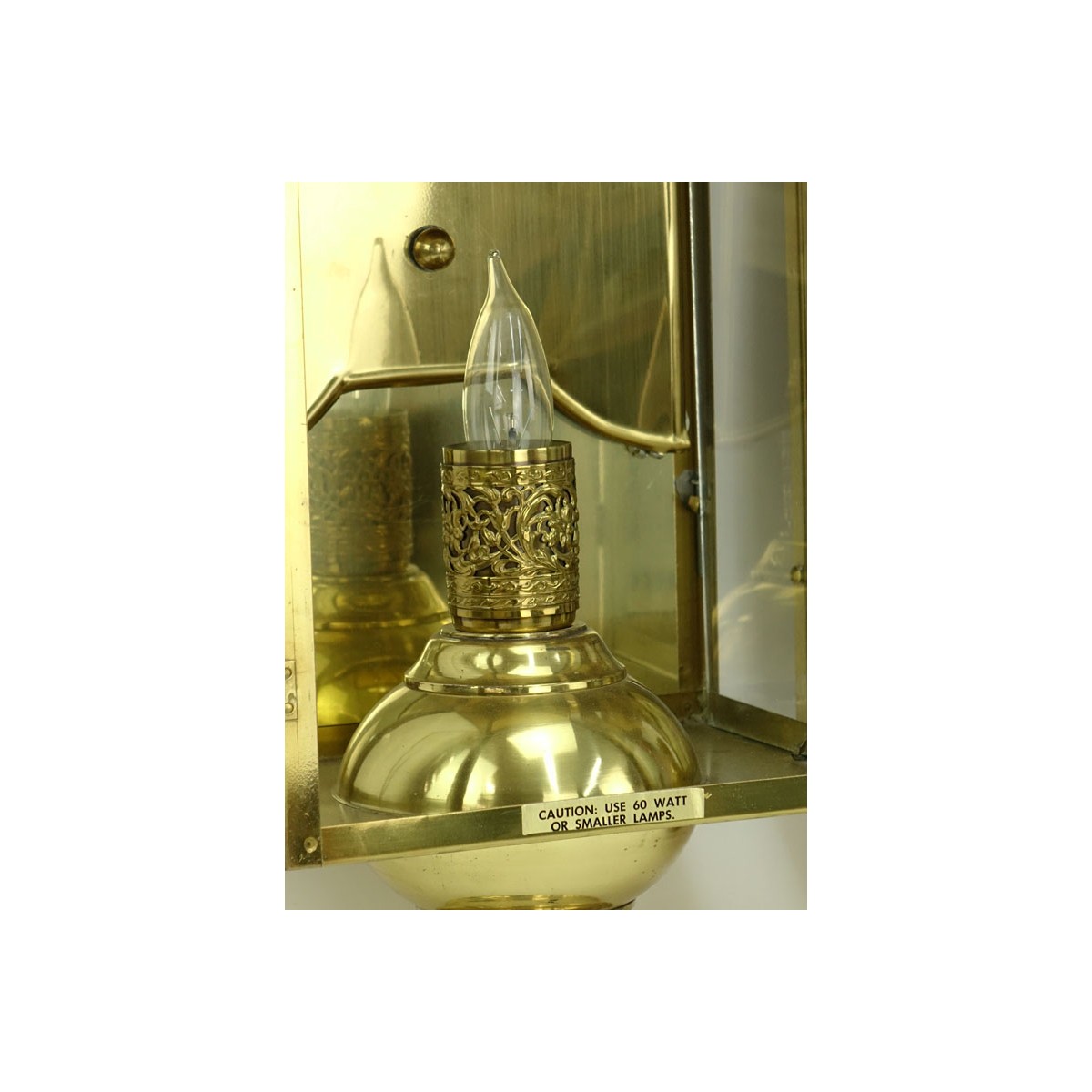 Pair of Modern Brass and Glass Wall Light Fixtures