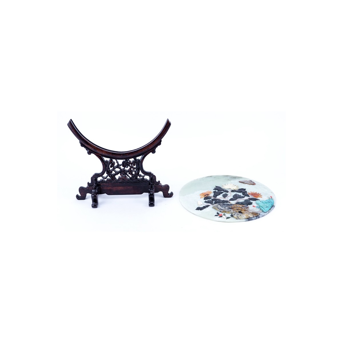 Chinese Qing Dynasty Style Jade and Gemstone Table