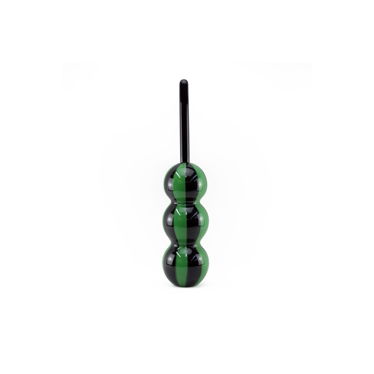 Mid Century Modern Art Glass Green and Black Color