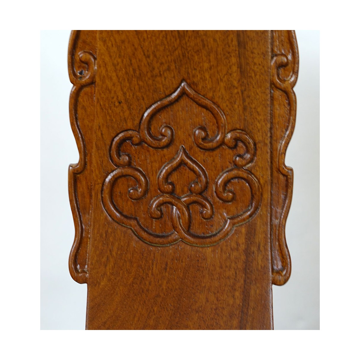 Pair of Contemporary Carved Teak Ox Bow Chairs. Bo